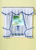 Fensterdekoration in verschiedenen Farben WEISS-BLAU