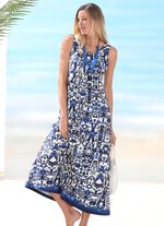 Laurina Kleid mit farbbrillantem Druckdessin, &auml;rmellos 