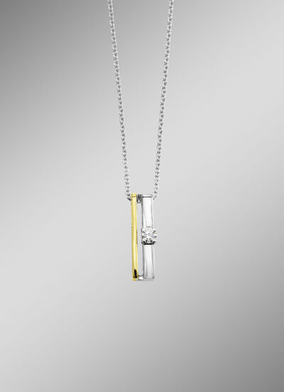 Zeitlose Eleganz: Anhänger mit Brillant und Ankerkette 