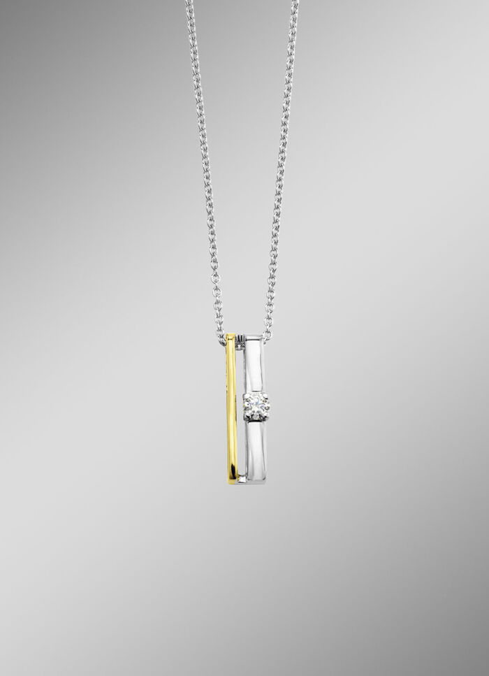 Zeitlose Eleganz: Anhänger mit Brillant und Ankerkette 