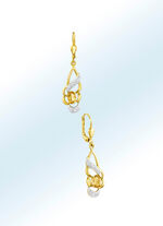 Ohrringe mit Citrin und 2 Diamanten 