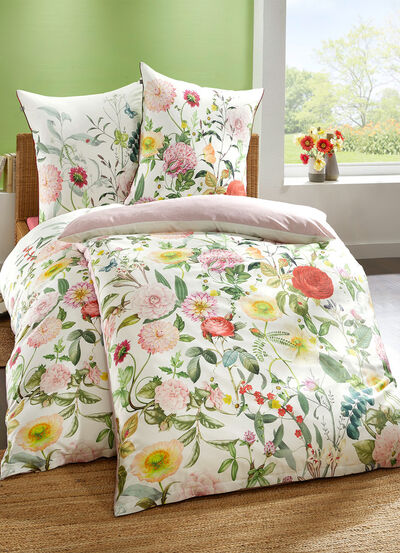 Wendebettwäsche-Garnitur aus Mako-Satin 