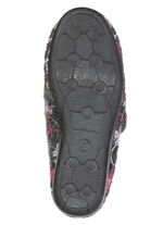 Gefütterte Damen-Hausschuhe, mit Klettverschluss ANTHRAZIT