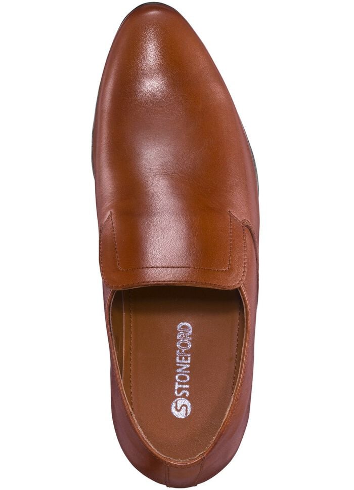 Slipper mit verdecktem Gummizug COGNAC