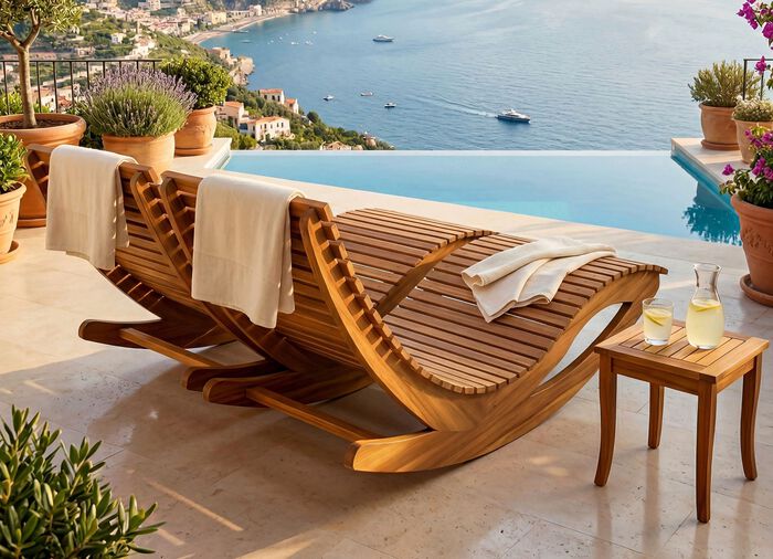 Doppel-Schaukelliege aus Akazienholz 