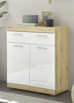 Kommodenserie in Hochglanz-Optik EICHE-WEISS