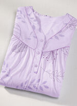 Zweierpack Nachthemden, 3/4 -langen &Auml;rmeln mit Knopfleiste 1X ZARTFLIEDER-BUNT, 1X ZARTFLIEDER