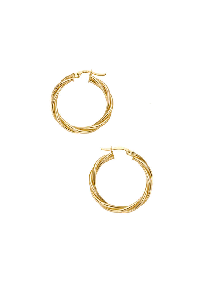 Gedrehte Creolen in Hochglanz 