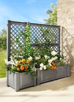 Pflanzkasten mit Spalier aus robustem Kunststoff 