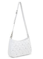 Laurina Tasche mit angesagter Steppung und Ziernieten WEISS