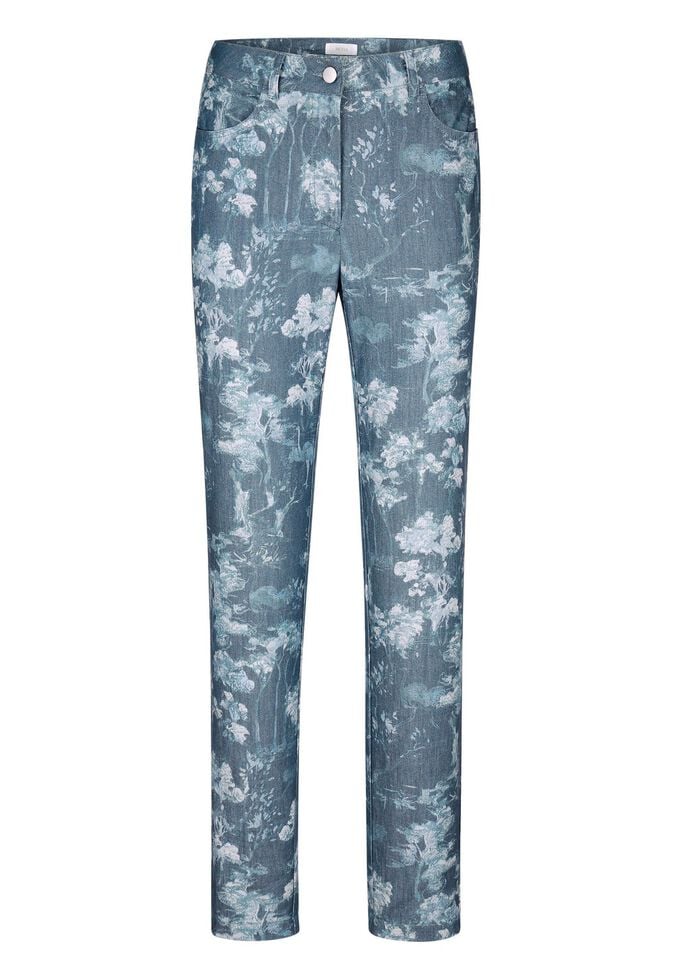Hose mit floraler Dessinierung 