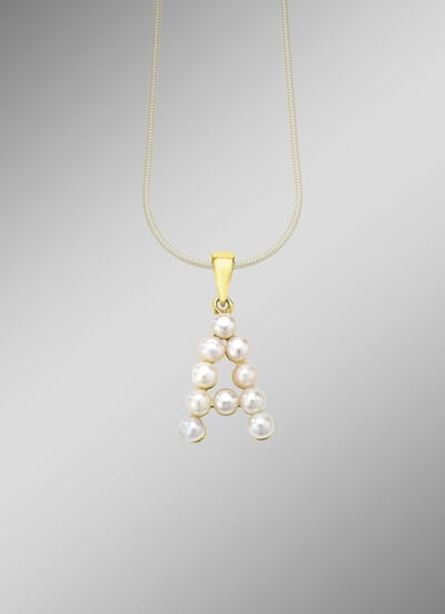 Personalisierte Eleganz: Buchstaben-Anhänger mit Süßwasser-Zuchtperlen 