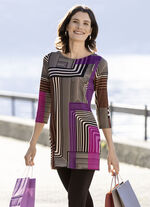 Tunika mit modisch flachem Halsausschnitt  