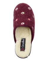Gefütterte Damen-Hausschuhe, mit Schurwolle BORDEAUX