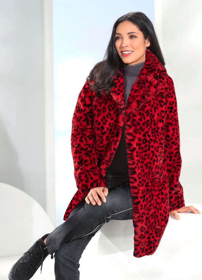 Jacke mit Raubtierfell-Dessin 