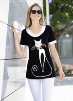 Longshirt mit Katzen-Motiv 