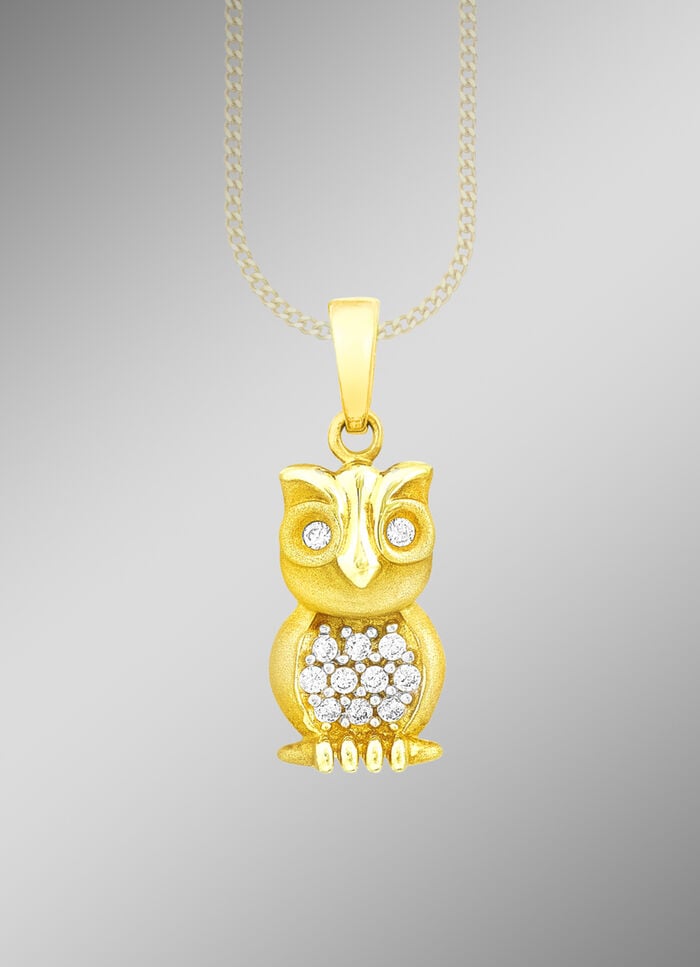 S&uuml;&szlig;er Eulen-Anh&auml;nger mit Zirkonia 