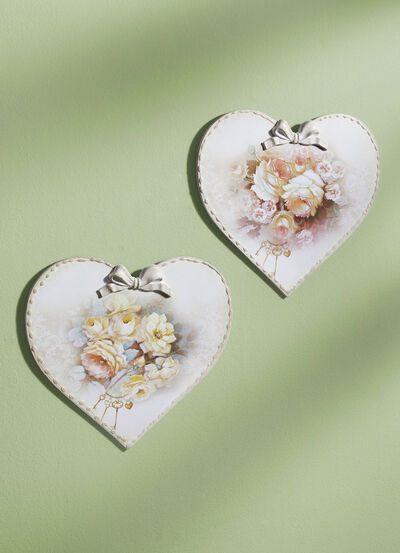 Wandbilder in Herzform, 2er-Set 