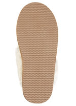 ELENA EDEN, warme Damen-Hausschuhe, mit Lammfell CAMEL