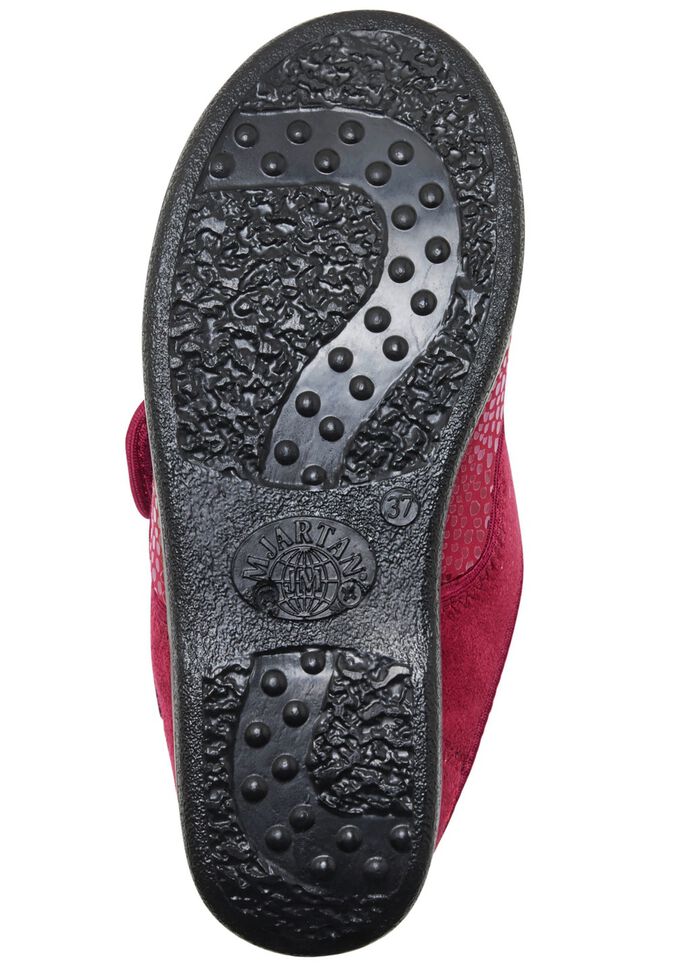 Pantoffel aus Elastik und Veloursmaterial BORDEAUX