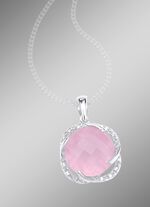 Anh&auml;nger mit Rosenquartz und Wei&szlig;topas 