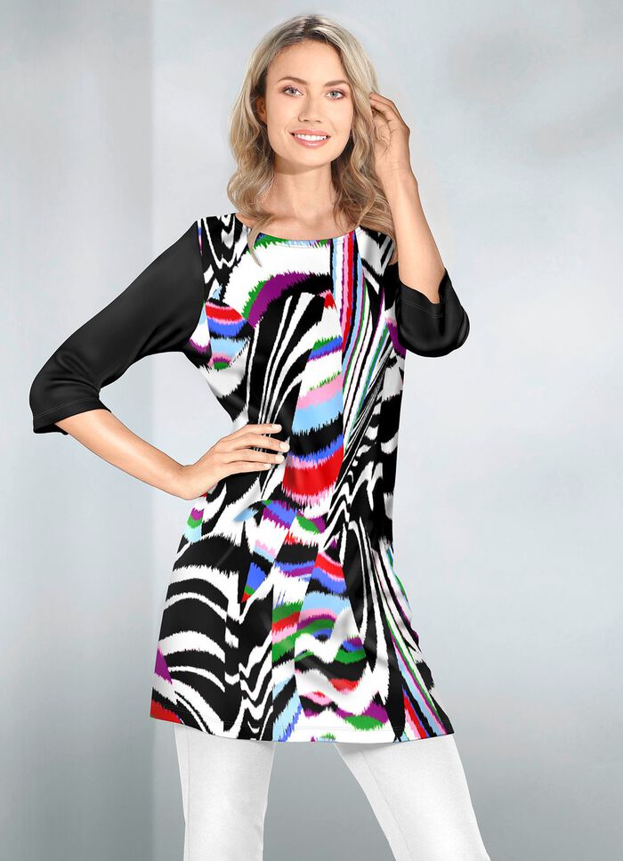 Tunika mit modisch flachem Halsausschnitt 