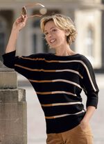 Pullover in Streifendessin SCHWARZ-CAMEL-KARAMELL