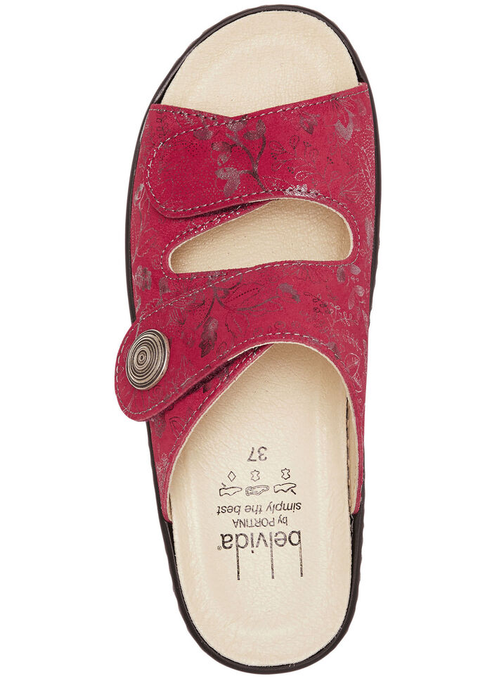 ELENA EDEN, klassische Damen-Pantoletten, Weite H, mit herausnehmbaren Fußbett ROT