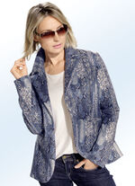 Blazer mit Reptildessin und Goldglimmer 