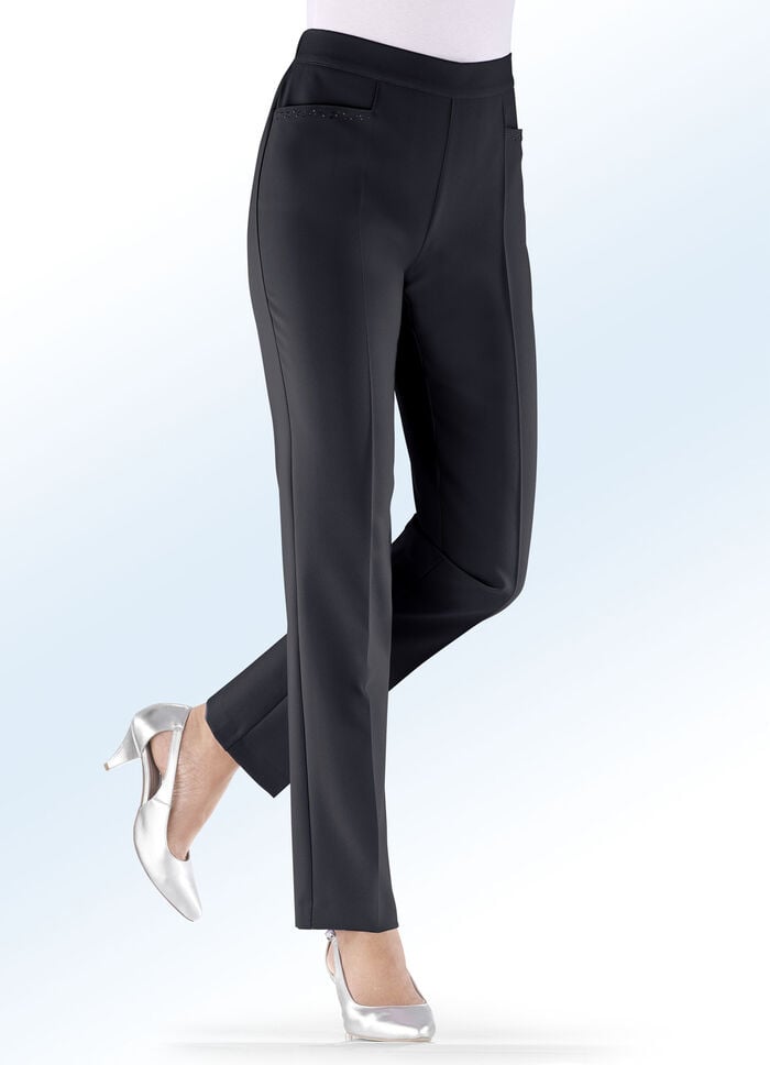 Hose mit funkelndem Perlen- und Glitzersteinchenbesatz SCHWARZ