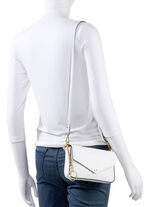 Laurina Mini-Tasche aus genarbtem Kalb-Nappaleder WEISS