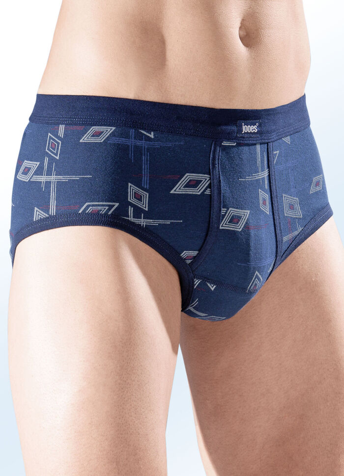 Viererpack Slips aus Feinripp, mit Eingriff, allover dessiniert 