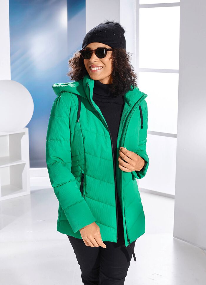 Jacke mit Reißverschlussleiste OPALGRÜN