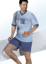 Shorty mit V-Ausschnitt und platziertem Druck 