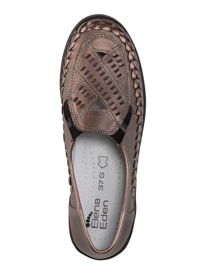 ELENA EDEN Slipper luftig durchbrochen und mit Flechtdurchzug BRONZE