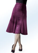 6-Bahnenrock aus Velourleder-Imitat BORDEAUX