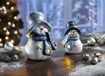 LED-Schneemann aus Polyresin, 2er-Set 
