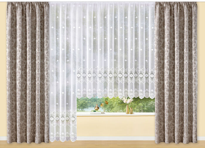 Blumenfenster-Store mit Universalschienenband 