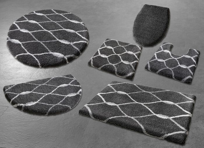 Badgarnitur mit rutschhemmender Latex-R&uuml;ckseite GRAU