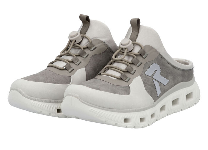 Rieker Slipper mit elastischem Schnellschnürsystem mit Stopper EISGRAU-GRAFIT