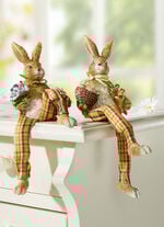 Kantenhocker, 2er-Set, aus Kunststein und Textilmaterial 