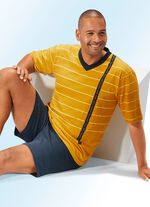 Shorty mit V-Ausschnitt und platziertem Druckdessin 