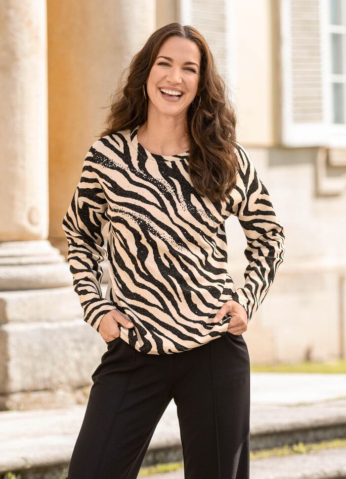 Shirt mit Pl&auml;ttzchenzier im Vorderteil 