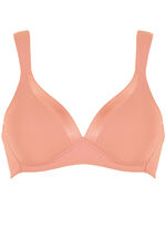 Naturana BH mit Satinblende am Dekollet&eacute; APRICOT