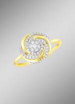 Interessanter Damenring mit 7 Brillanten und 49 Diamanten 