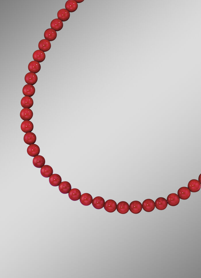 Halskette mit Korallenkugeln 