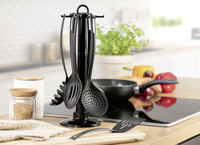 K&uuml;chenhelfer-Set, 7-teilig, zum Kochen, Braten und Servieren 