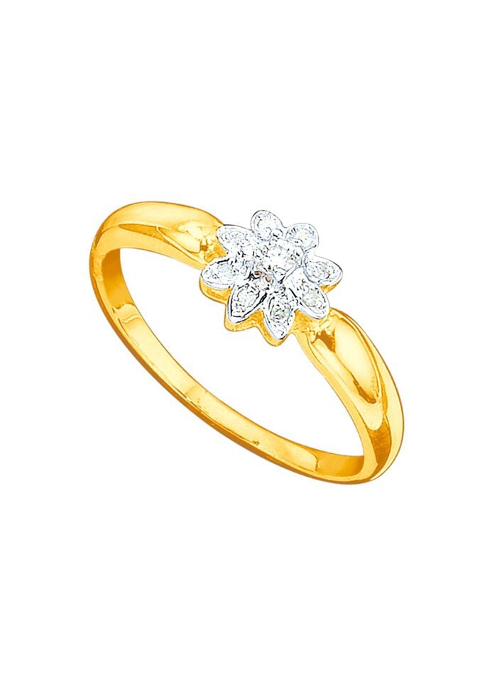 Damenring mit Brillant und Diamanten 