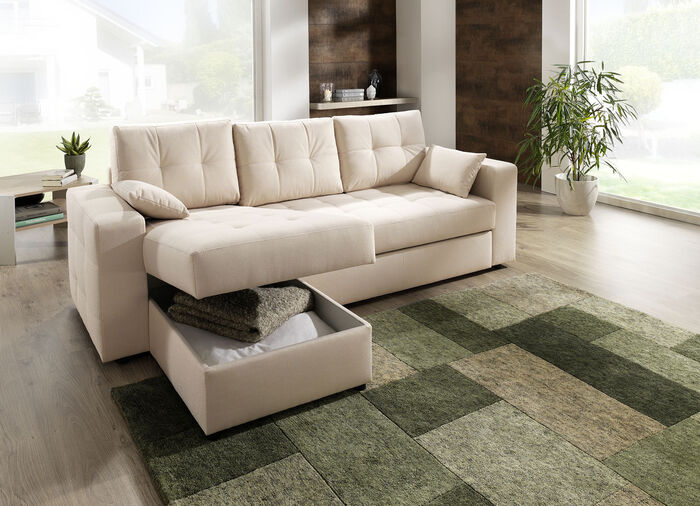 Polstermöbel mit Bettfunktion BEIGE