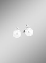 Ohrstecker mit Süßwasser-Zuchtperlen und synth. Zirkonia 